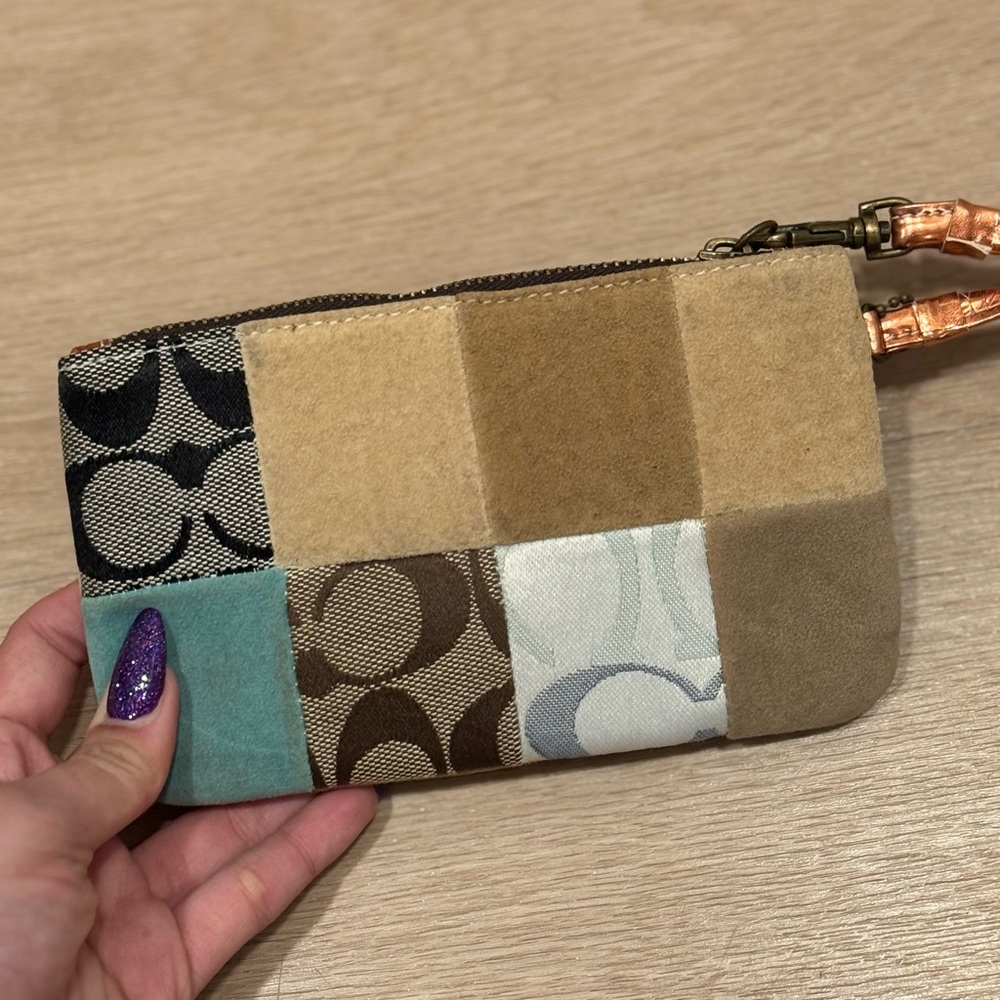 Rare Coach Wristlet Suede Patchwork Multi-color T… - image 3